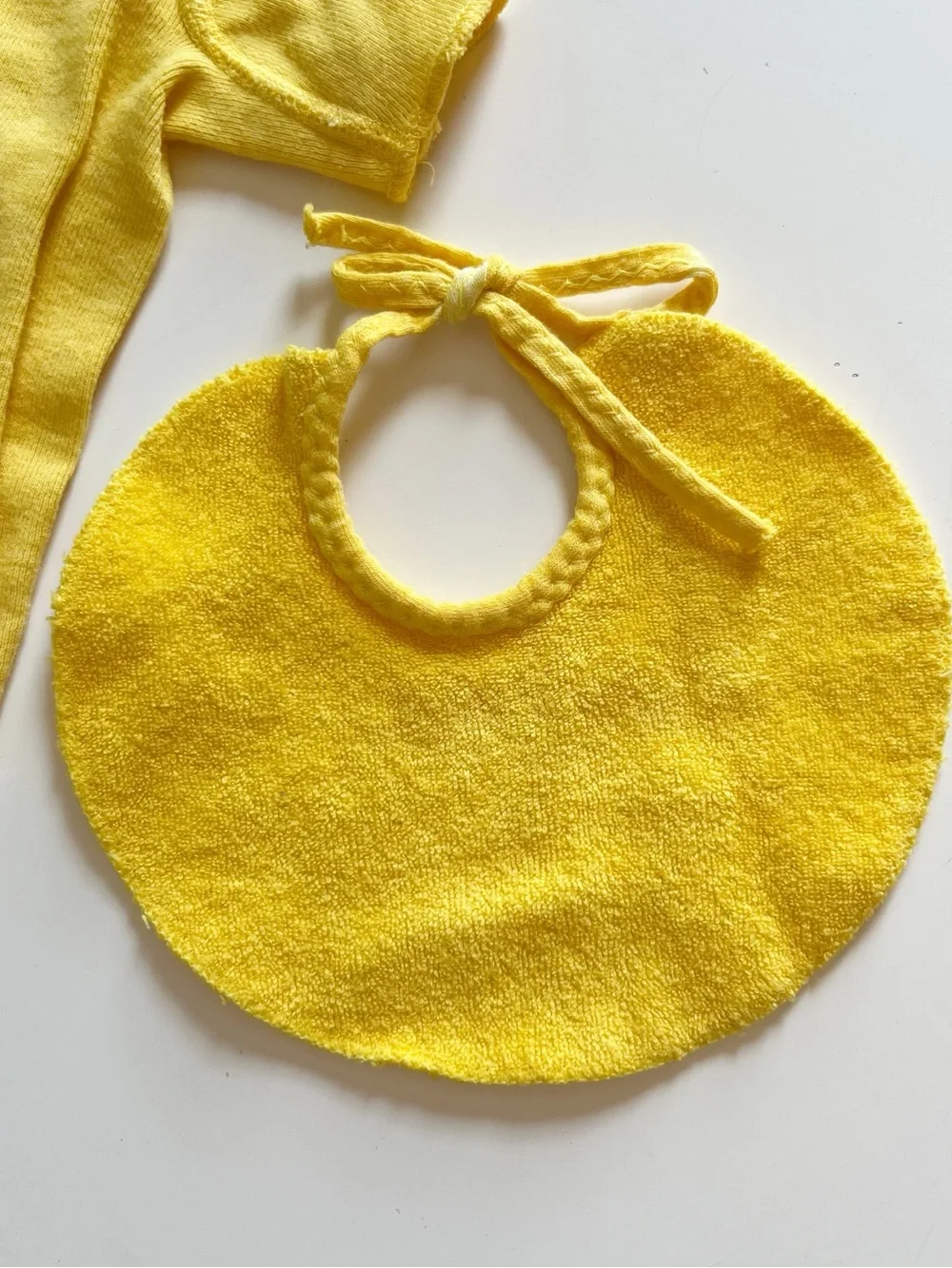 Vintage Yellow Terry 3 Piece Baby Set | Kimono top, Bloomers, and Bib | 0-3m